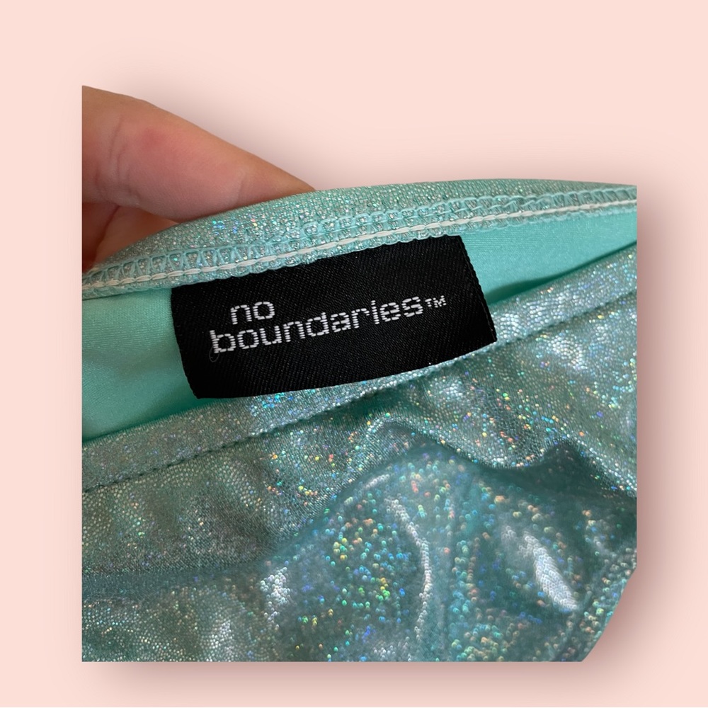 Vintage y2k no boundaries blue glitter bikini bottoms high rise small - Picture 4 of 4